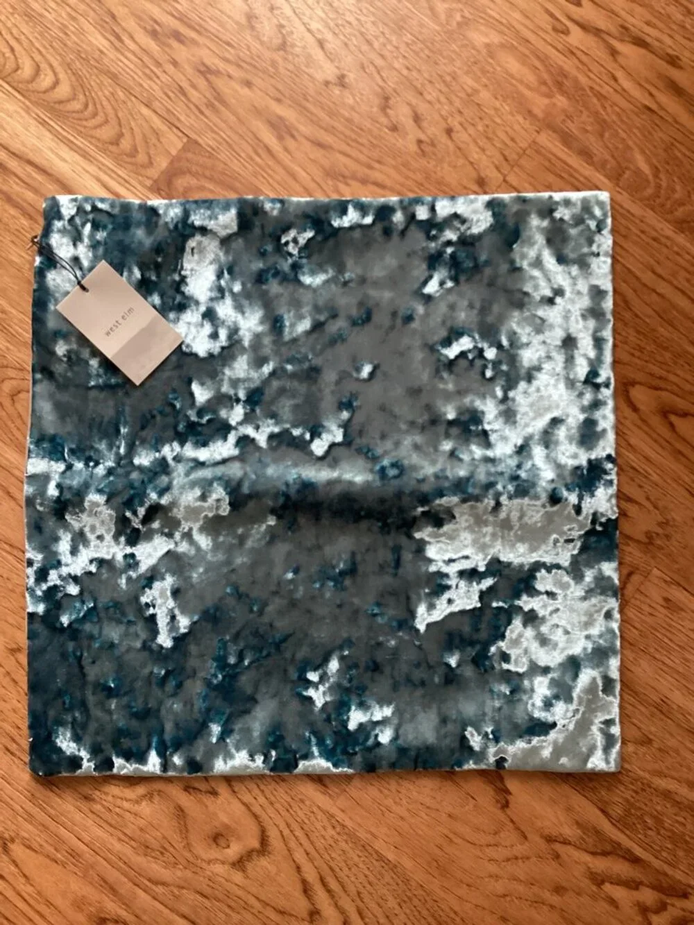 NWT West Elm Pressed Velvet Linen Back Pillow Cover 20x20in MODERN CONTEMPORARY